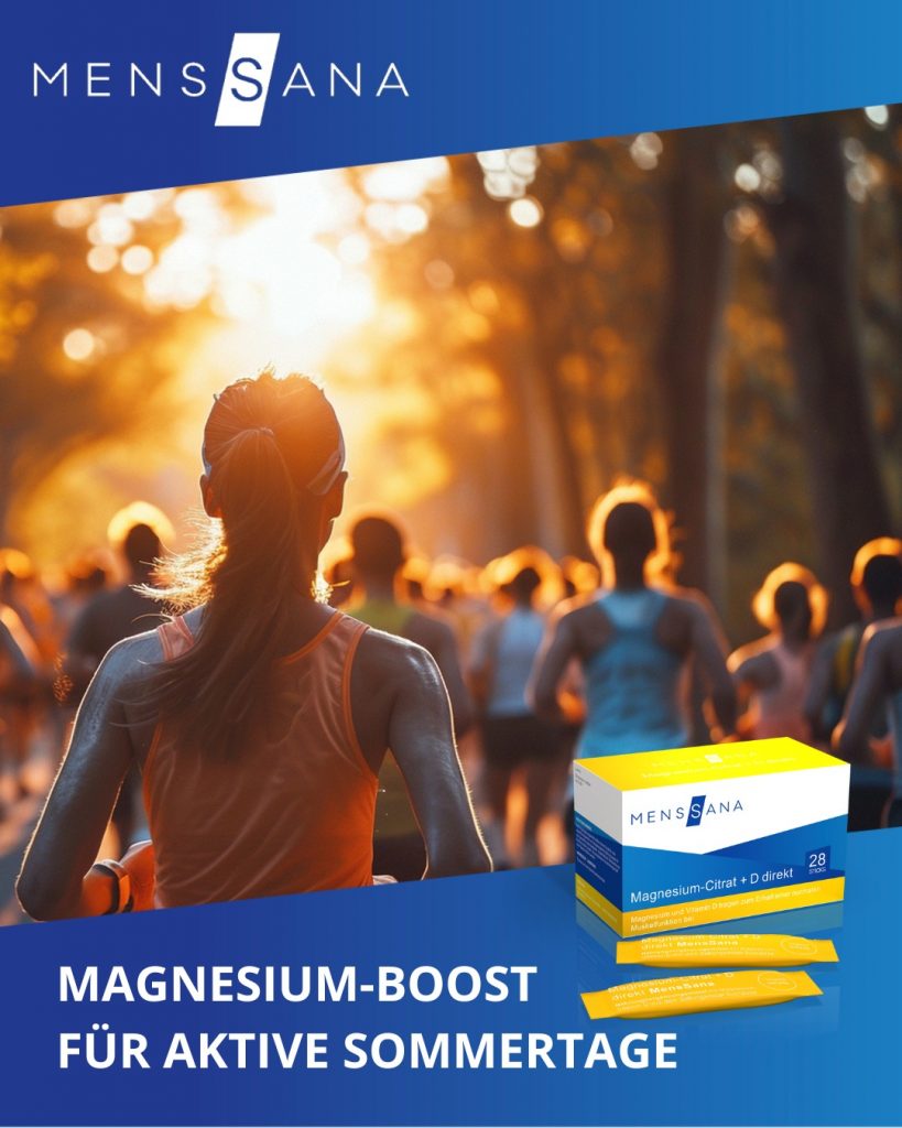 Sommerzeit = mehr Bewegung, mehr Schweiß, mehr Magnesiumbedarf!
Magnesium-Citrat + D direkt ist dei...